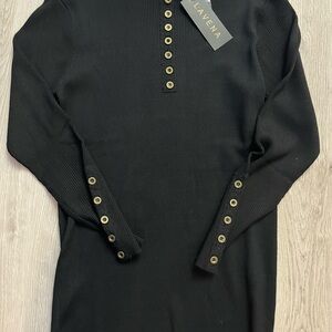 NWT Black Button-Detail Women's Sweater